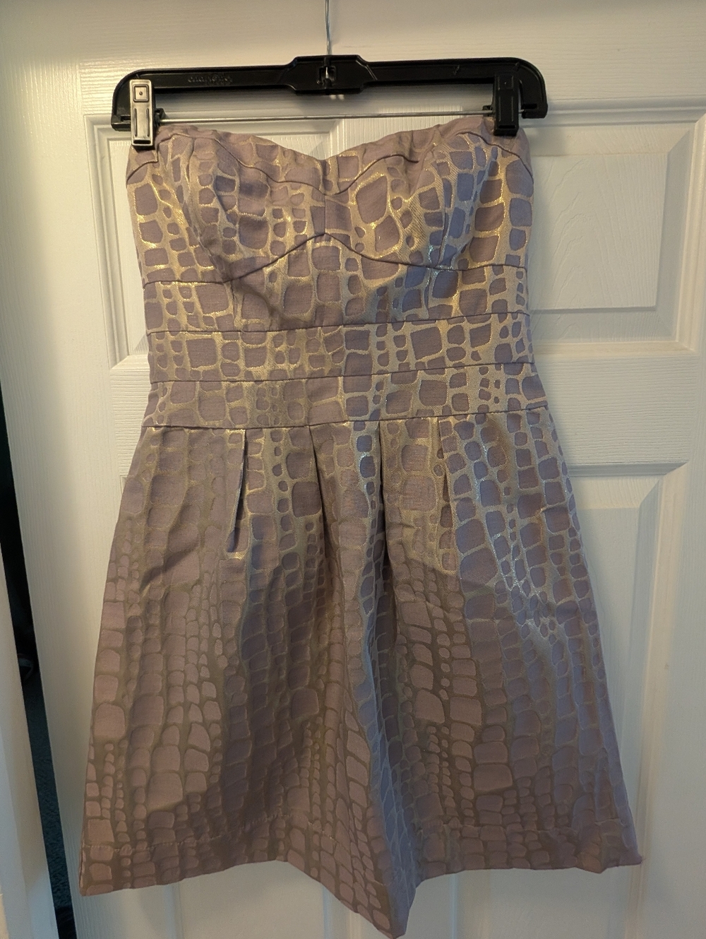 American Eagle Outfitters Strapless Metallic Lilac & Gold Cocktail Dress Size 6